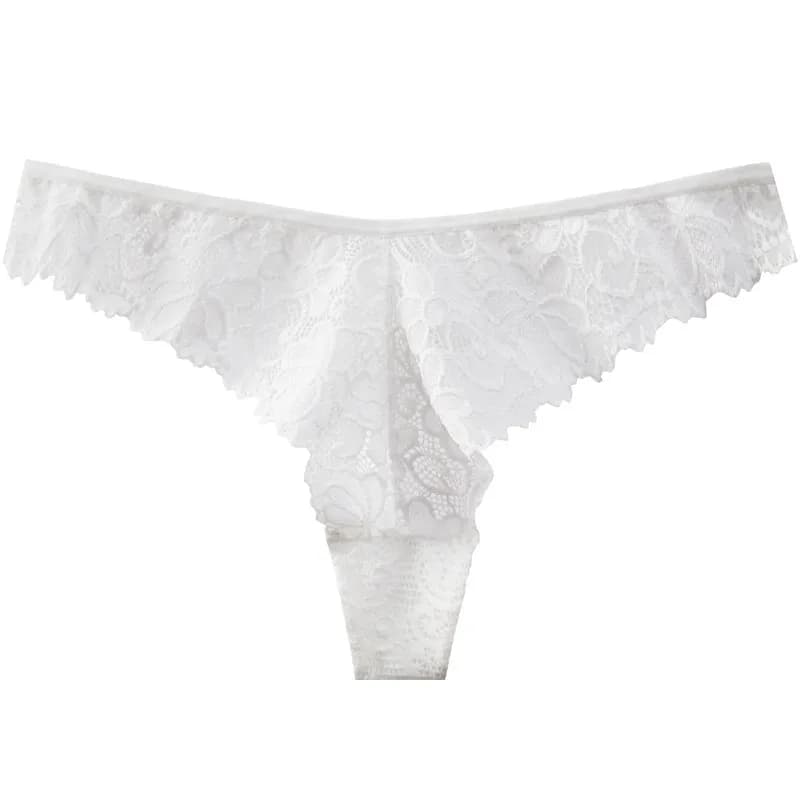 Lace Thong Floral Lace — 白色