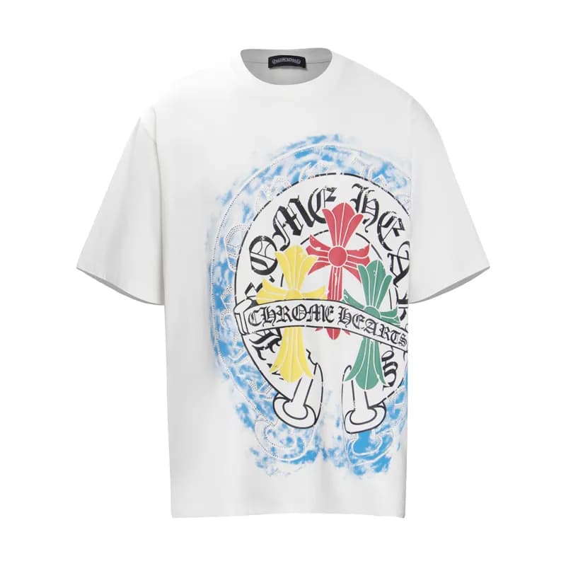 Chrome Hearts Graphic Tee Cross Motif Print — 6007白