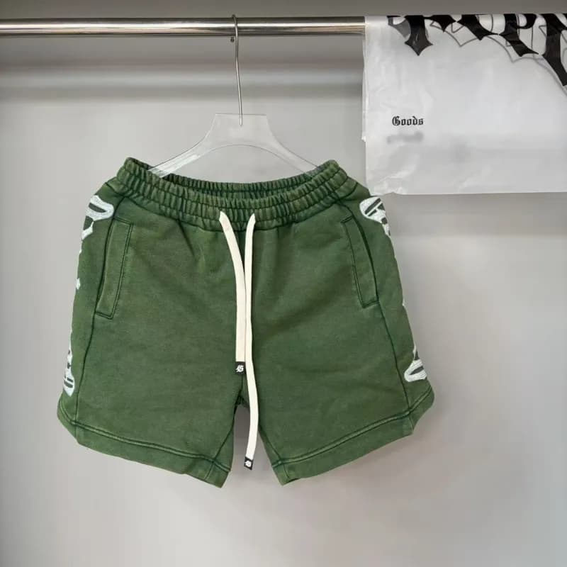 Chrome Hearts Perforated Sweatshorts Black with Logo Print — G90绿色
