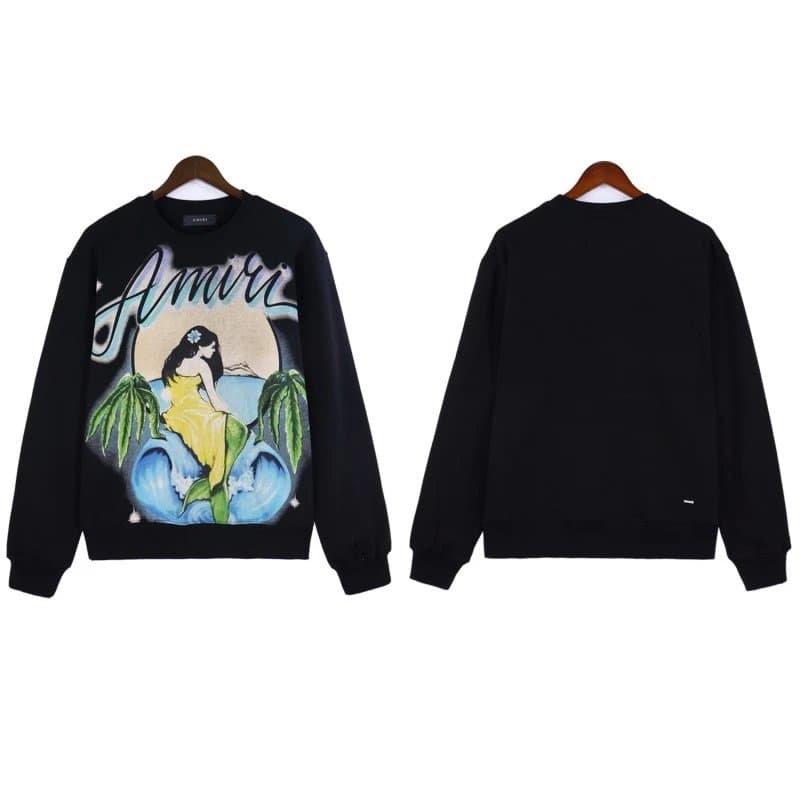 Amiri Crewneck Sweatshirt Mermaid Graphic