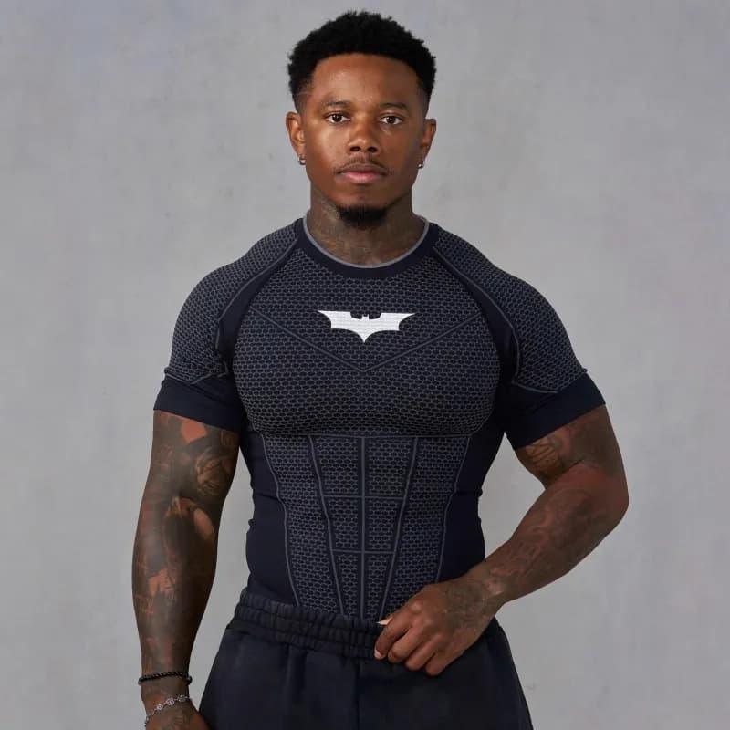 Lululemon Compression Top Batman Logo — Black