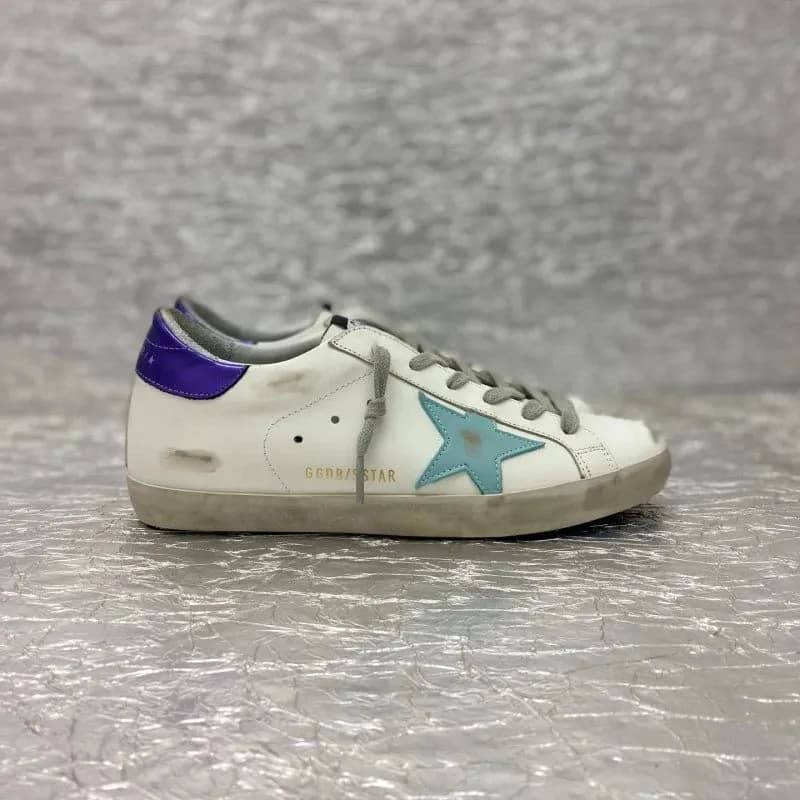 Golden Goose Superstar Distressed White with Navy Heel — 33【定制配色!非质量问题不可退换!】
