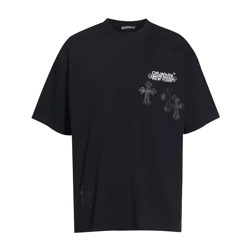 Chrome Hearts T-Shirt Cross Motif Back Print — 6027黑