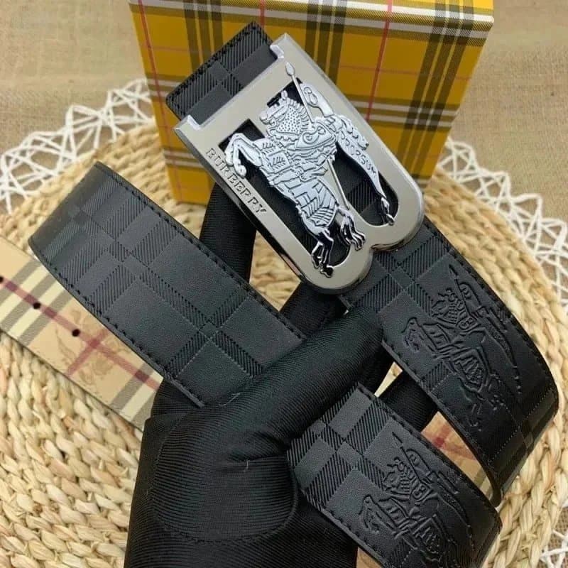 Burberry Reversible Leather Strap Checkered Logo — 24
