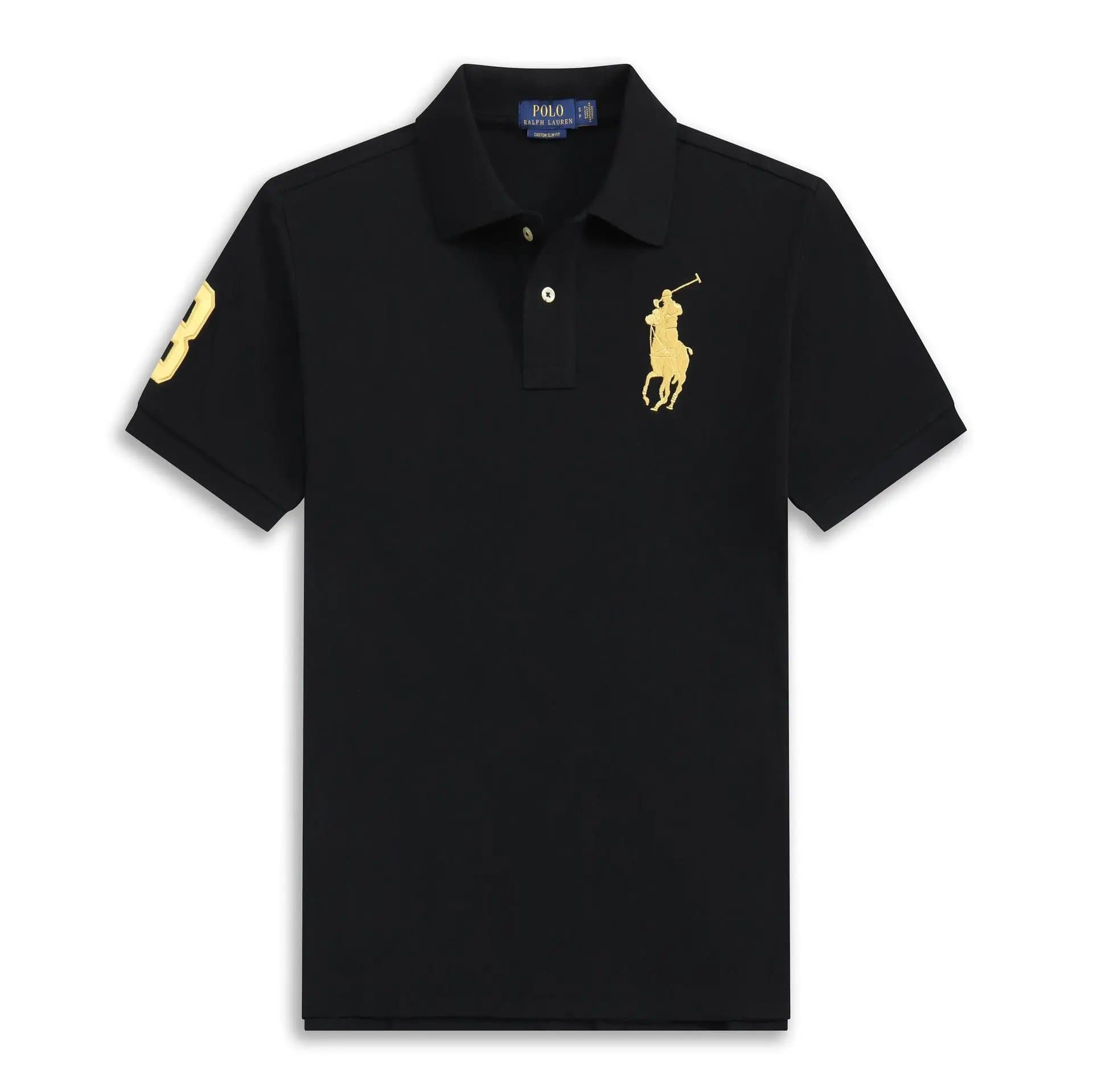 Polo Ralph Lauren Polo Shirt Big Pony — 黑色黄标