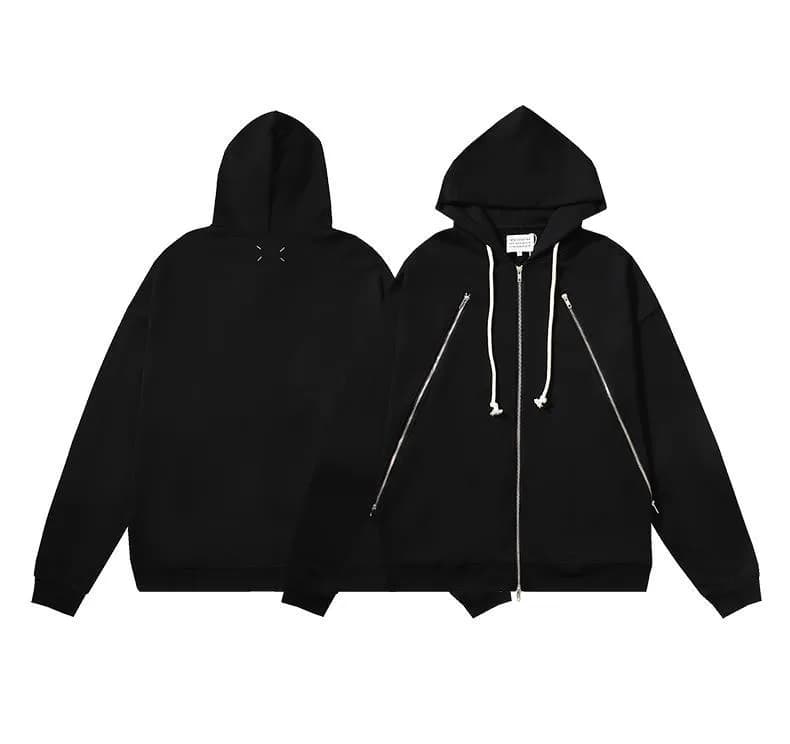 Comme des Garçons Zip-Up Hoodie Signature Stitch Detail