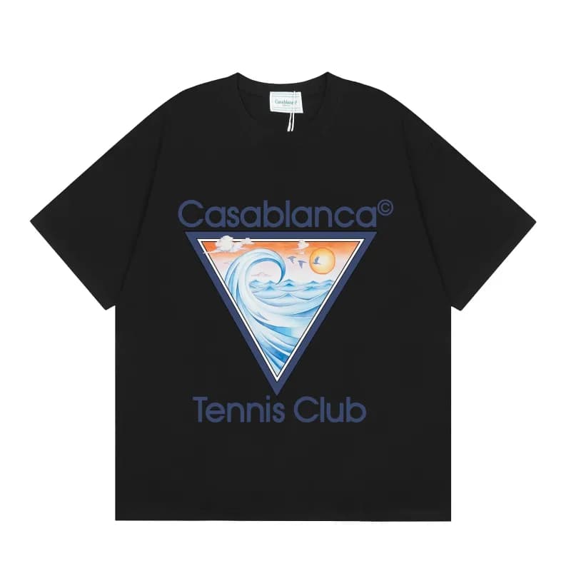 Graphic Tee Casa Blanca Logo Print — c139黑