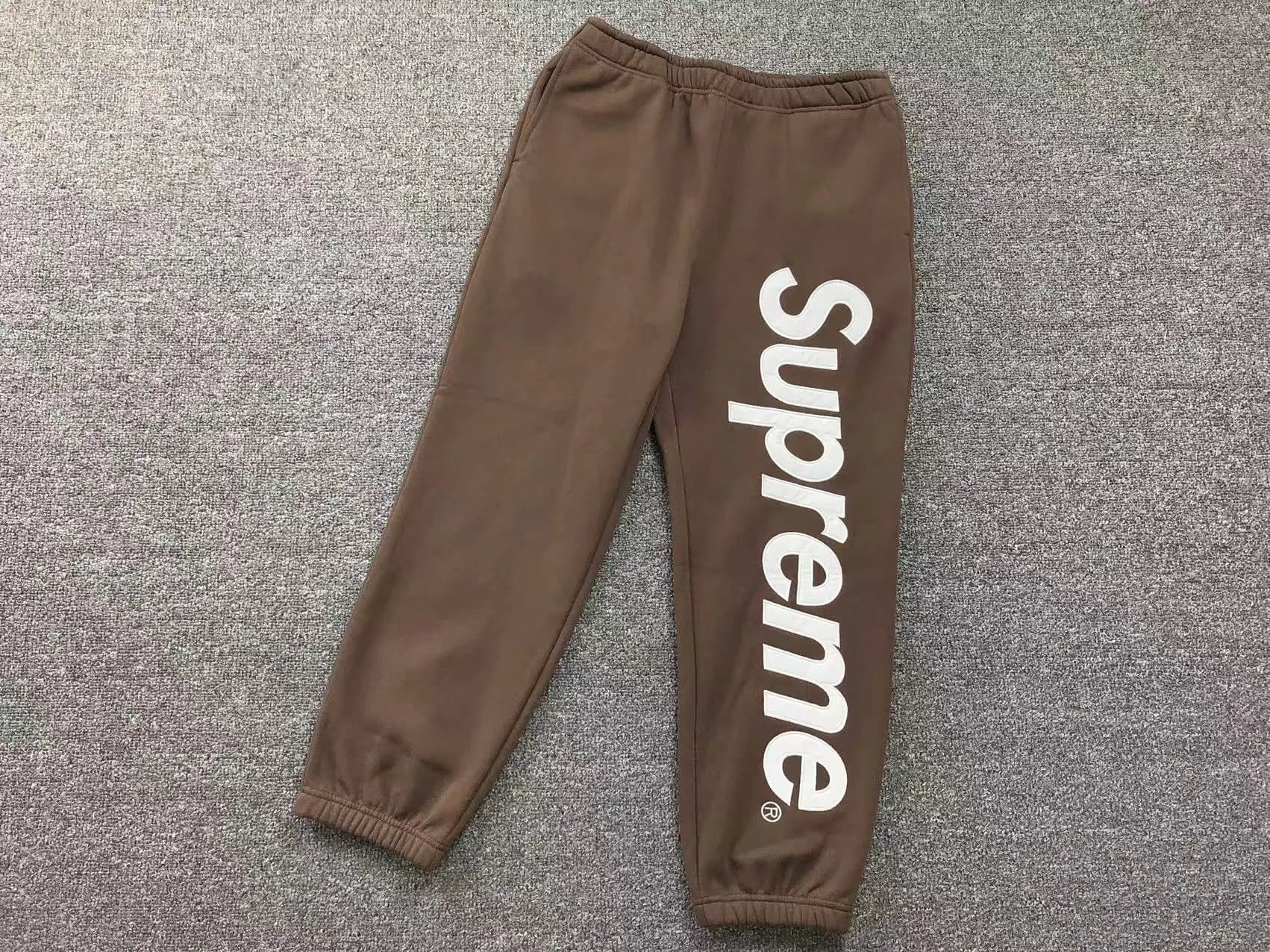 Supreme Logo Sweatpants Brown