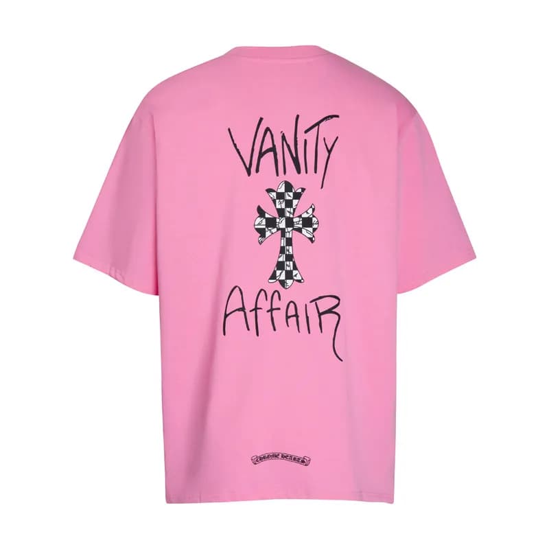 Chrome Hearts Graphic Tee Cross Motif Print — 6066粉