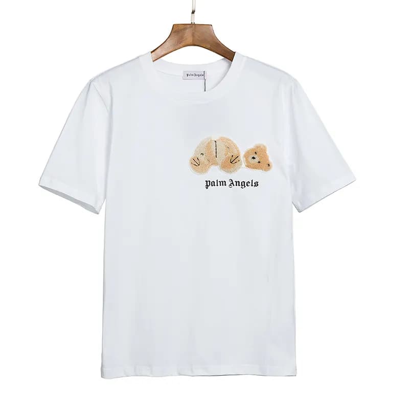 Palm Angels Graphic Tee Bear Flag Print — 2003 white
