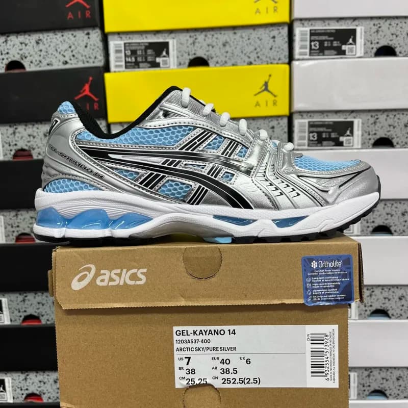 Asics GEL-KAYANO 14 White/Black — 1203A537-400 浅蓝