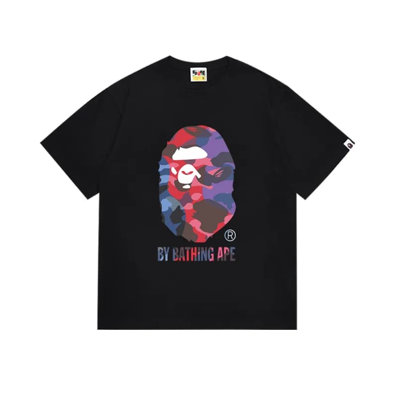 BAPE Ape Head Tee Plaid Ape Head — 160 黑