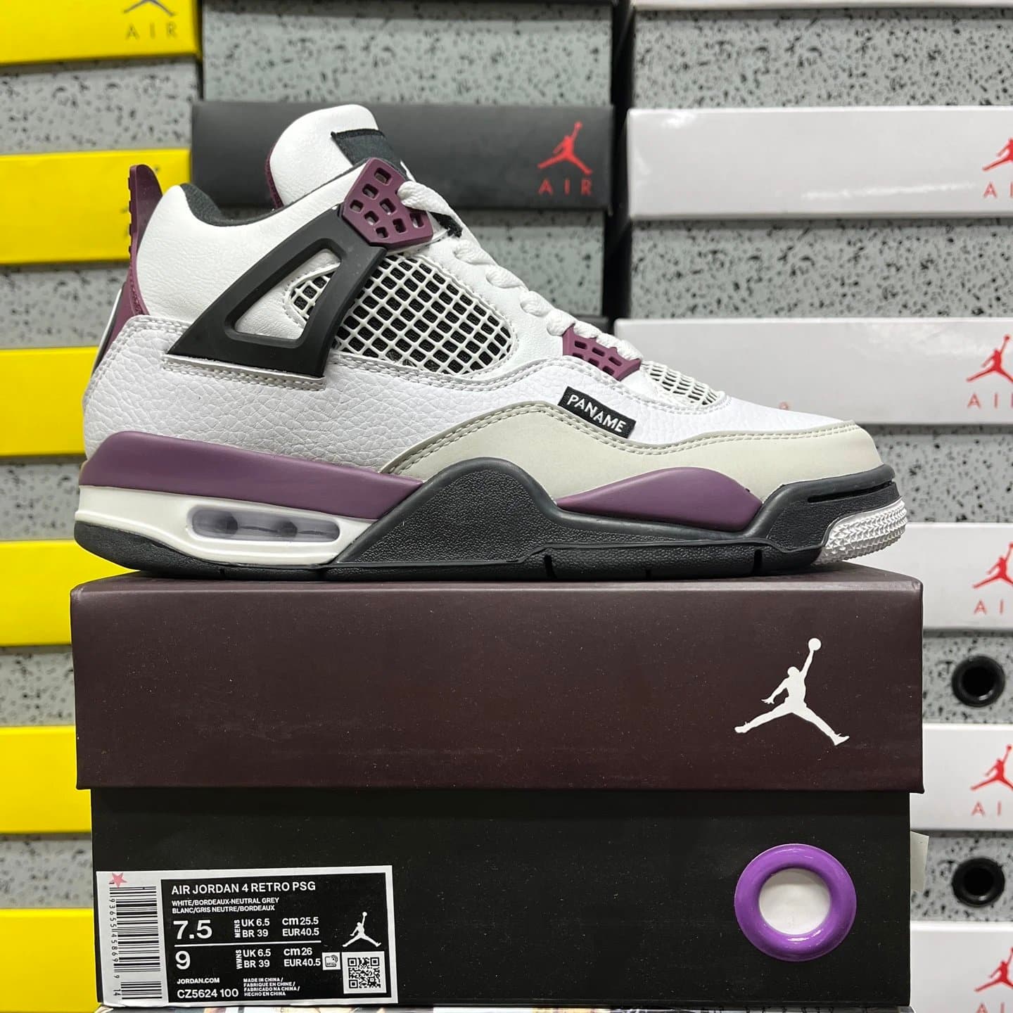 Air Jordan 4 Retro PSG White/Bordeaux/Neutral Grey