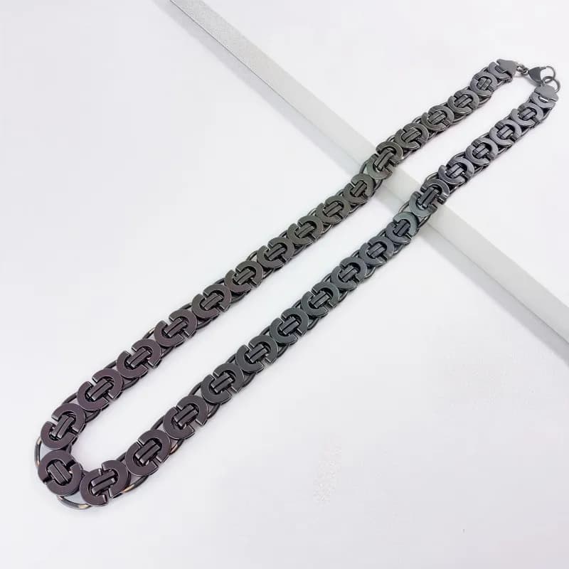 Chrome Hearts Link Chain Set Gold Tone — 黑色项链11mm*60cm