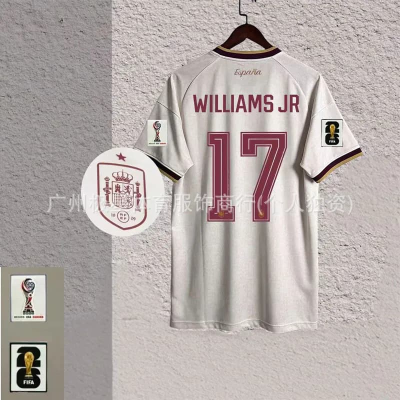 Nike Spain Home Jersey Huijsen #5 — 26/27西班牙客场+印17号星+世界杯
