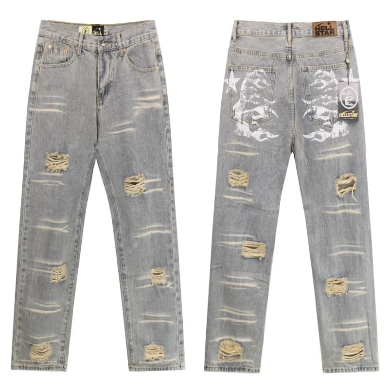 Hellstar Distressed Jeans Che Guevara Print