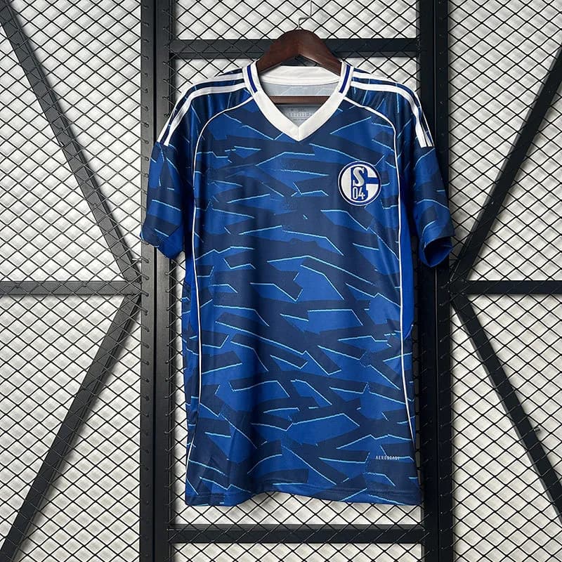 Retro Football Jersey Celtic Knot Pattern — 2526沙尔克04主场