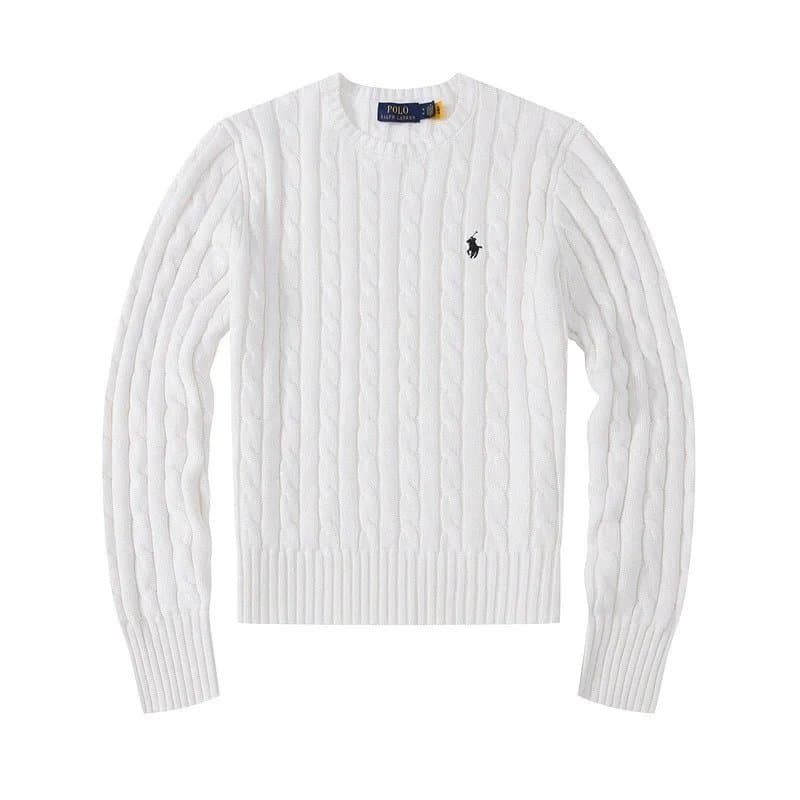 Polo Ralph Lauren Cable Knit Sweater Classic Cable — 8501女款圆领白色