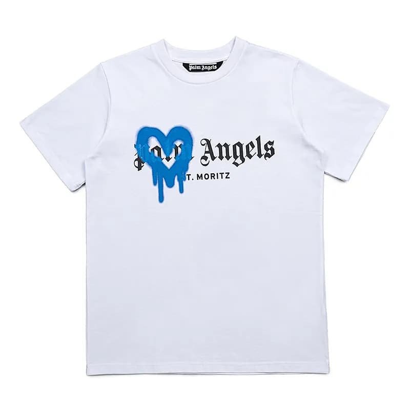 Palm Angels Graphic Tee Bear Flag Print — 2170 white blue