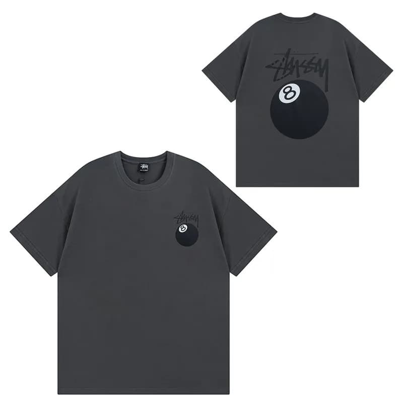 Stüssy 8 Ball Tee Black 8 Ball Print — 850灰色