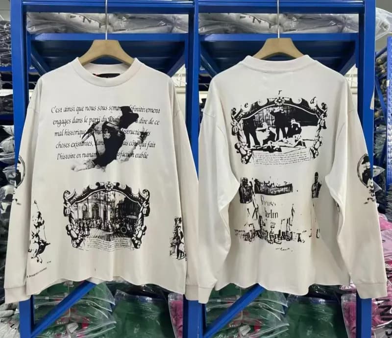 Comme des Garçons Long-Sleeve Graphic Tee Historical Print