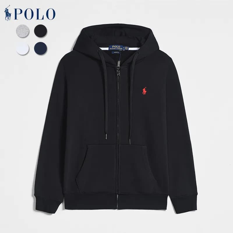 Polo Ralph Lauren Classic Fit Jogger Polo Pony — 拉链款黑色红标