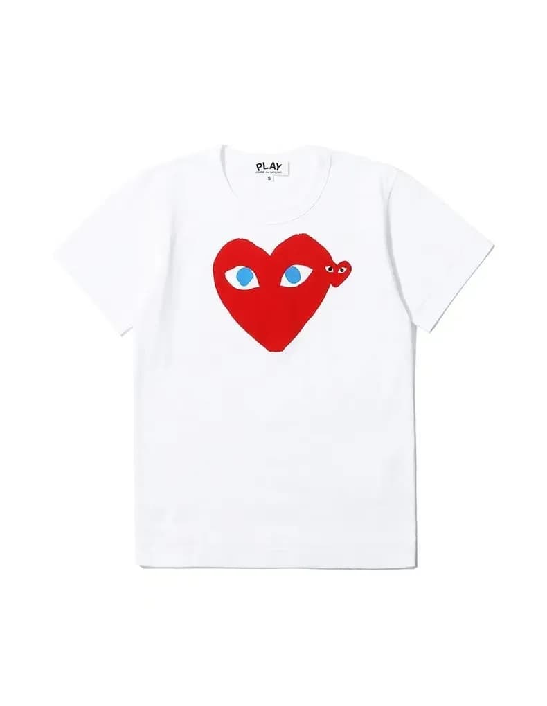 Comme des Garçons Heart Logo T-Shirt Red Heart with Blue Eyes