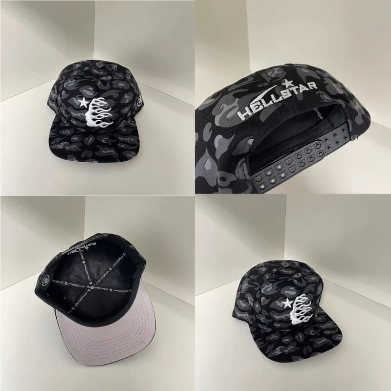 Palace Snapback Cap Flame Star — 迷彩深灰 【04款】