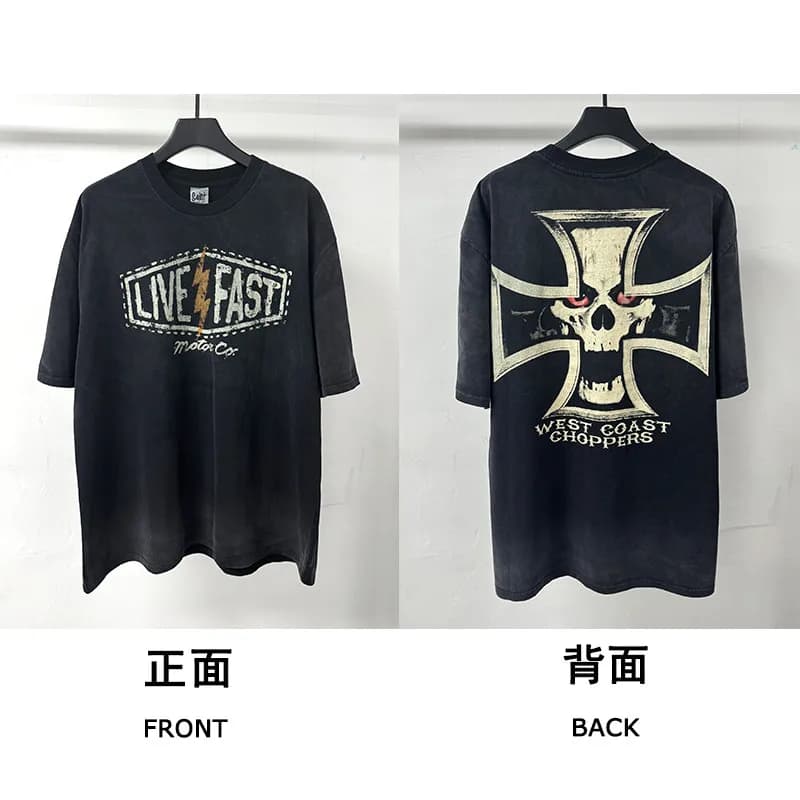 Chrome Hearts Graphic Tee Live Fast West Coast Choppers