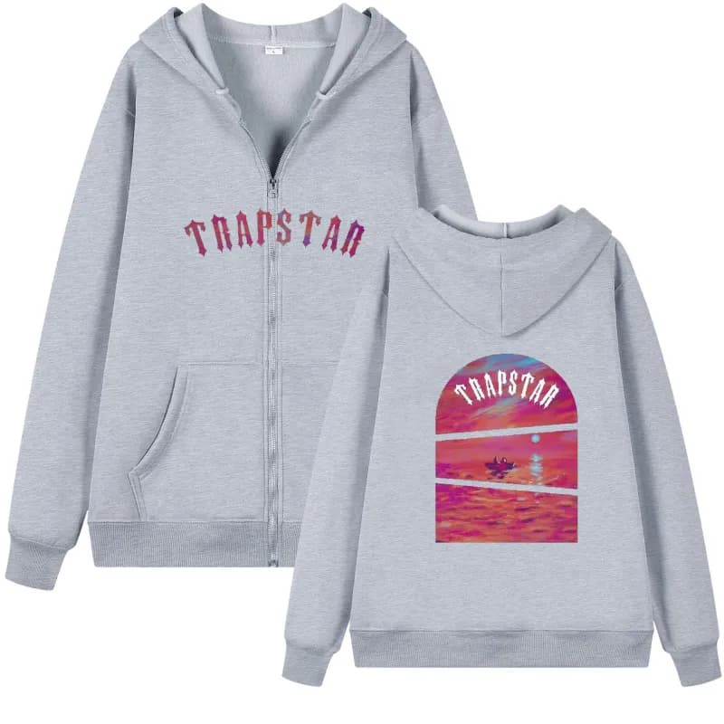 Trapstar Zip-Up Hoodie Sunset Graphic — A3