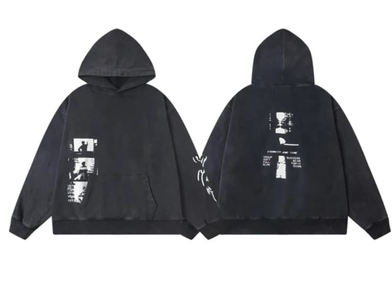 Off-White Oversized Hoodie Eternity and Time Print