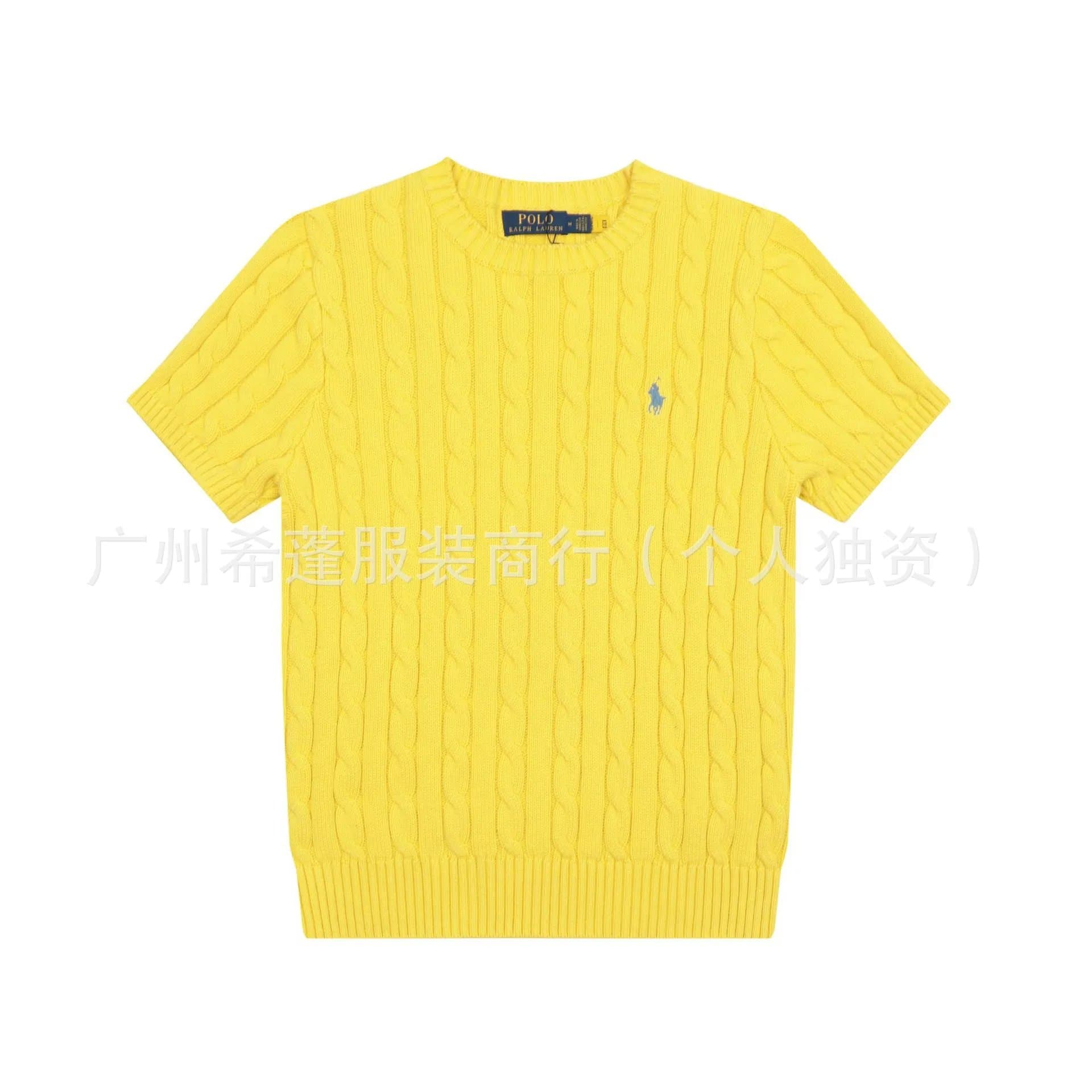 Polo Ralph Lauren Cable Knit Short-Sleeve Sweater Classic Fit — 002黄色