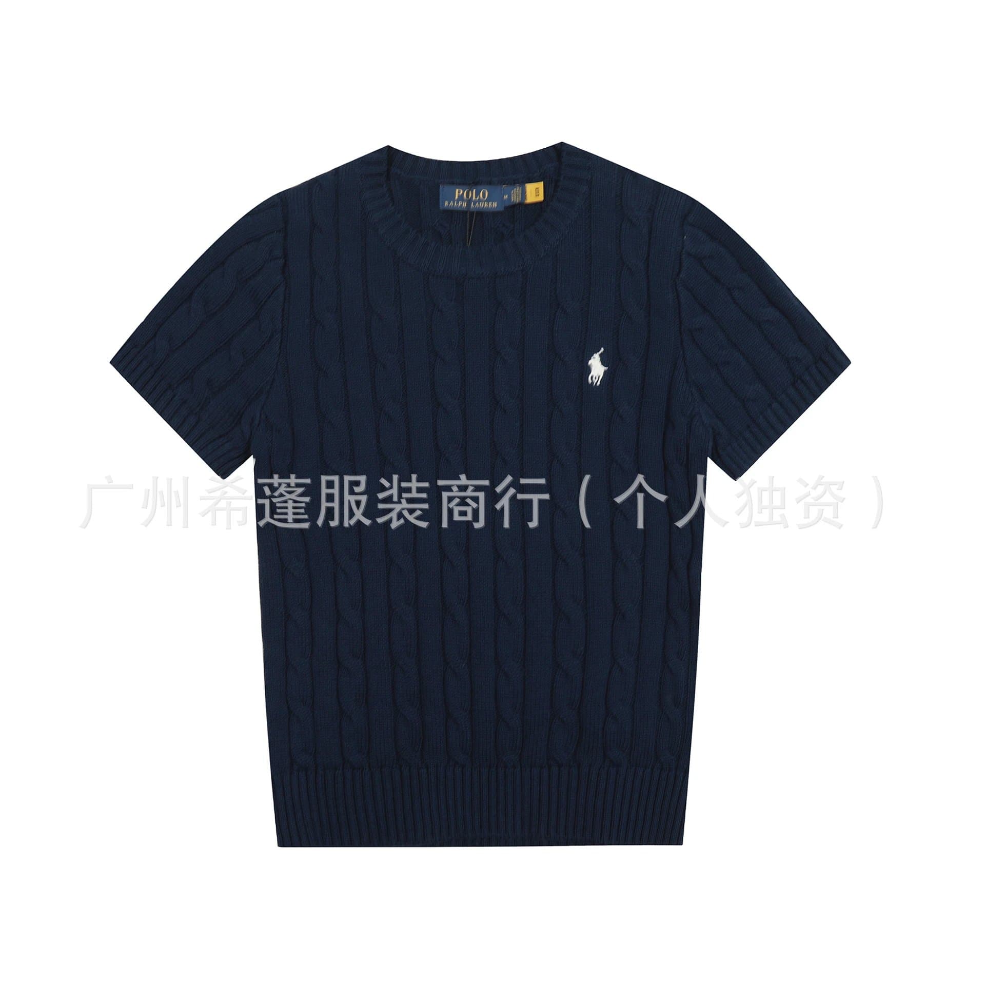 Polo Ralph Lauren Cable Knit Short-Sleeve Sweater Classic Fit — 002藏青白标