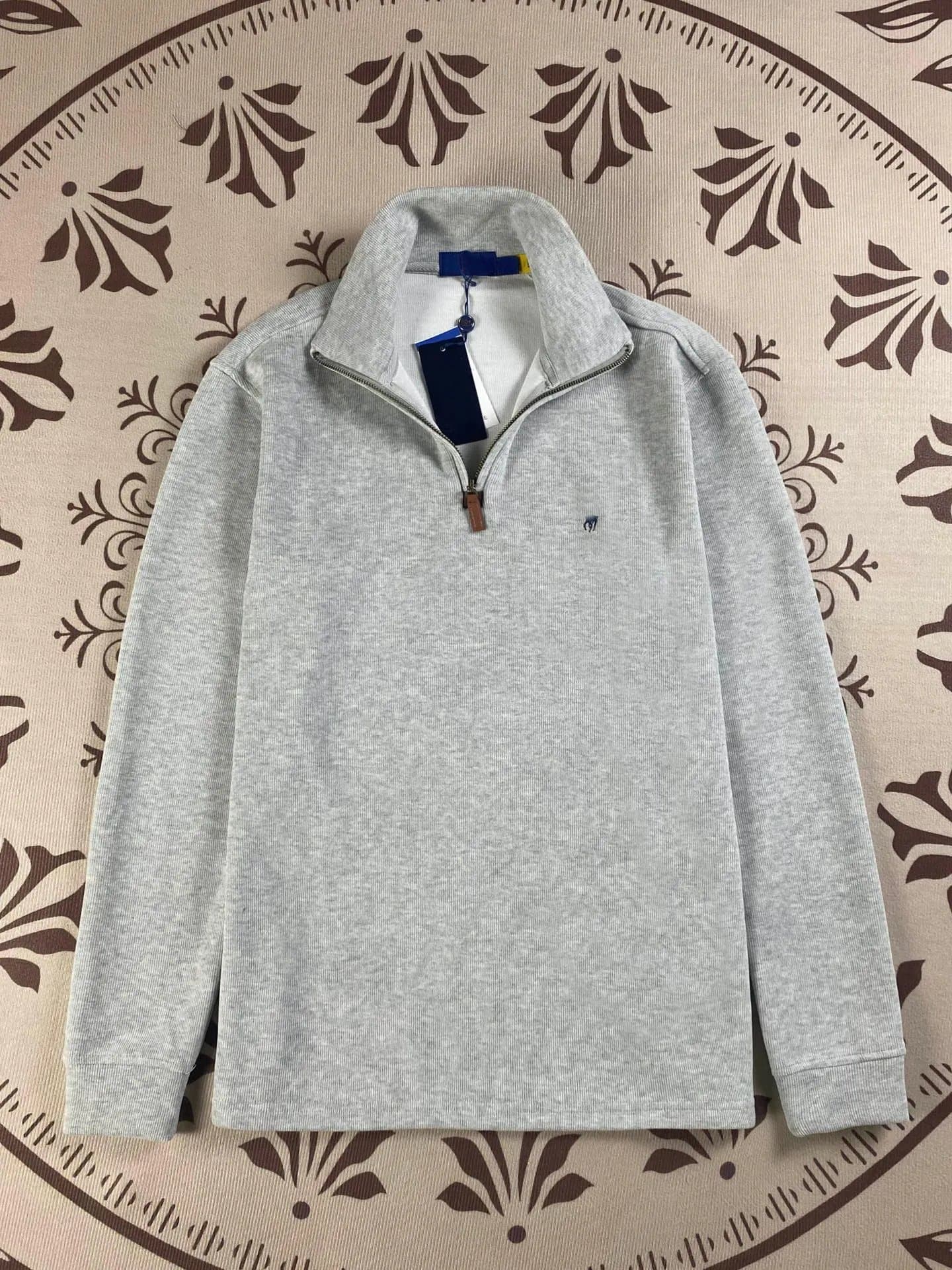 Polo Ralph Lauren Half-Zip Sweatshirt Oatmeal — 浅花灰
