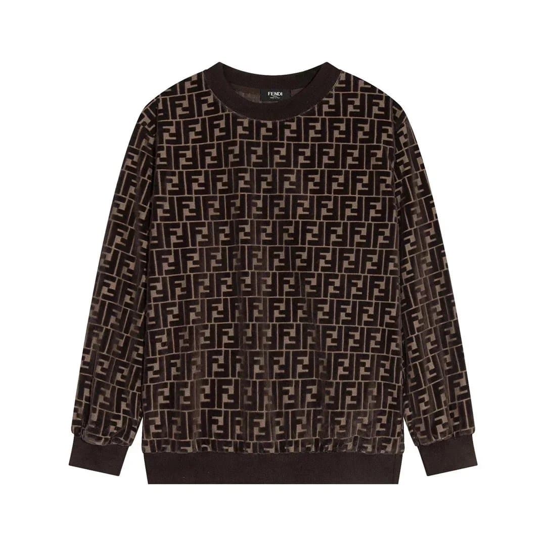 Fendi FF Logo Sweatshirt Velvet Monogram