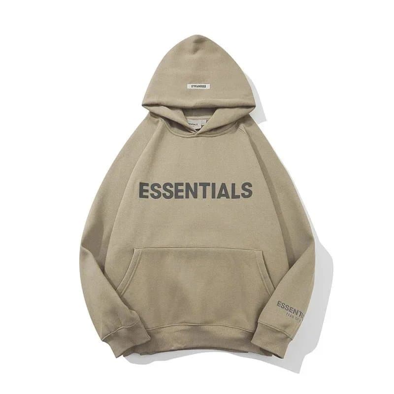 Fear of God Essentials Hooded Sweatshirt Essentials Logo — 卡其色