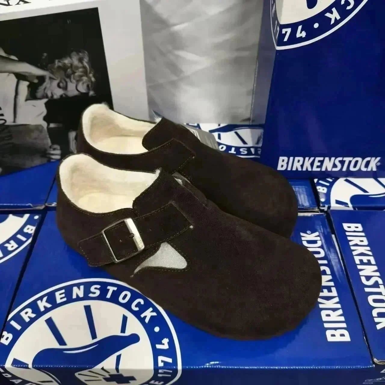 Birkenstock Boston Clog Suede — 全包款摩卡色加绒