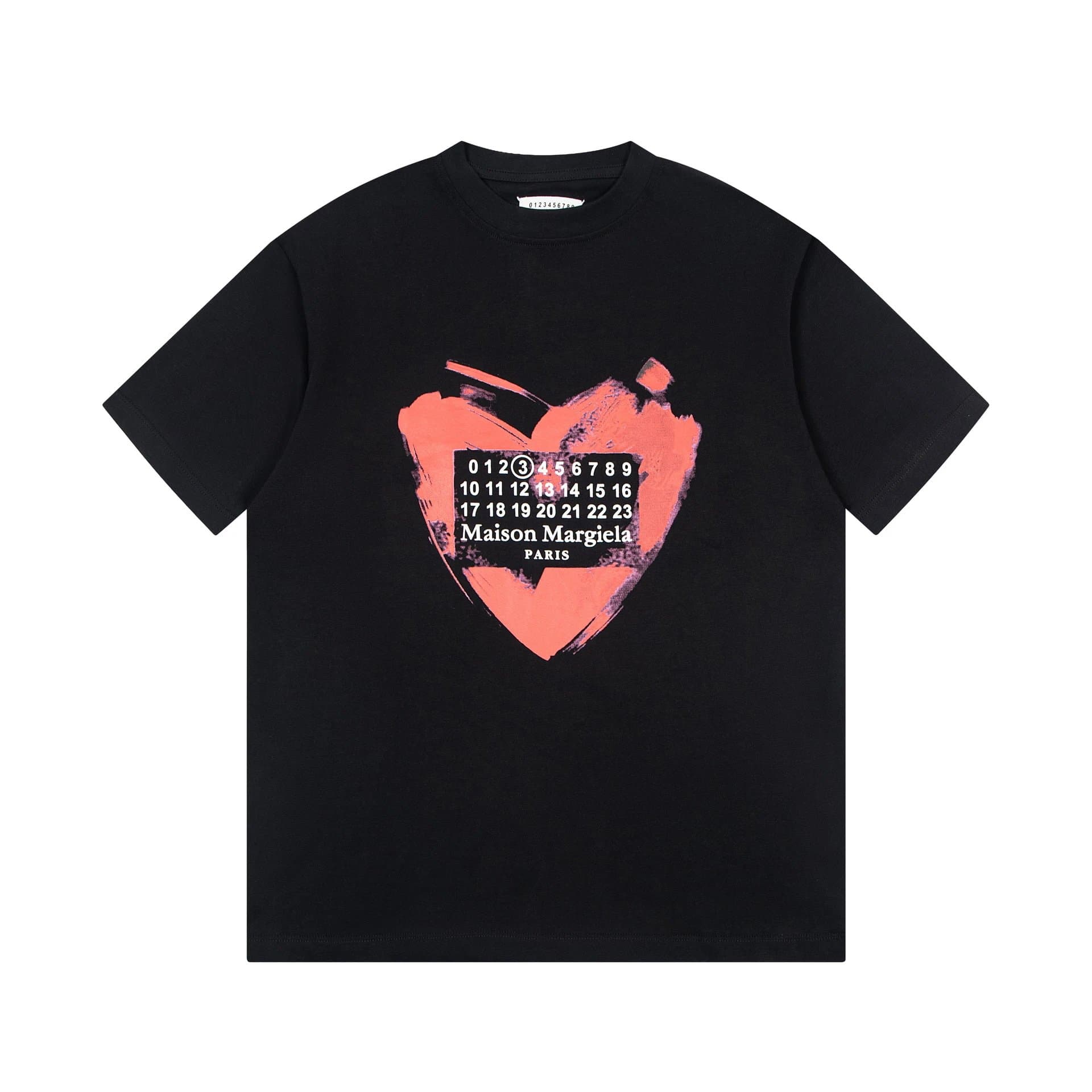 Maison Margiela Heart Logo T-Shirt Numbered Heart Print