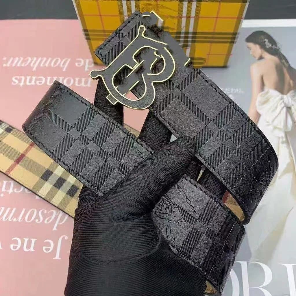 Burberry TB Logo Belt Monogram Embossed — 金边TB
