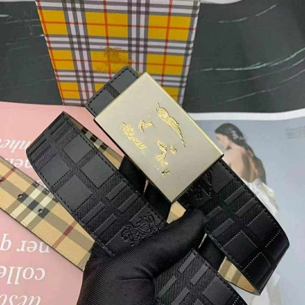 Burberry TB Logo Belt Monogram Embossed — TB+金扣