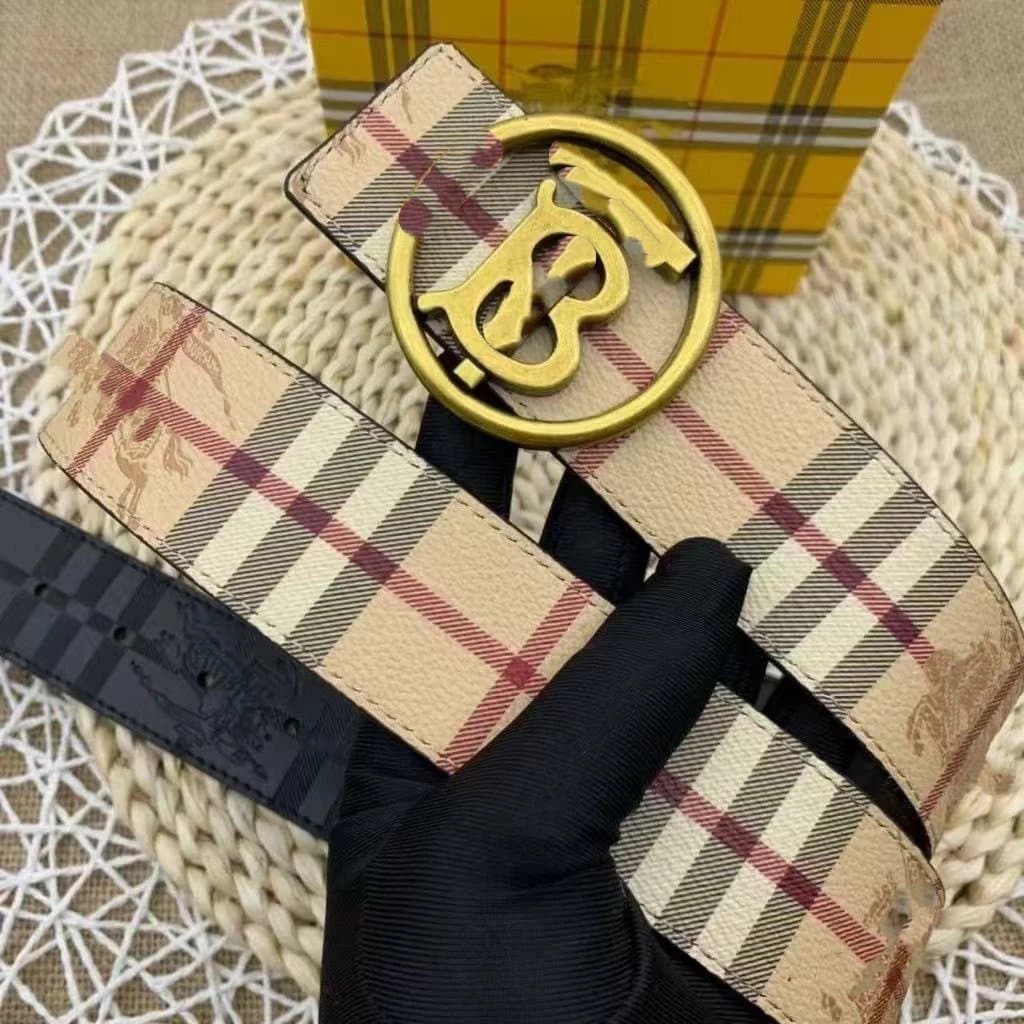Burberry TB Logo Belt Monogram Embossed — 圆TB古铜扣