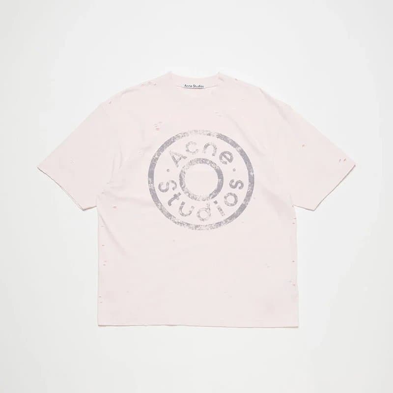 Acne Studios Stockholm 1996 Tee Pink Logo Print — 彩粉色(AC908041)
