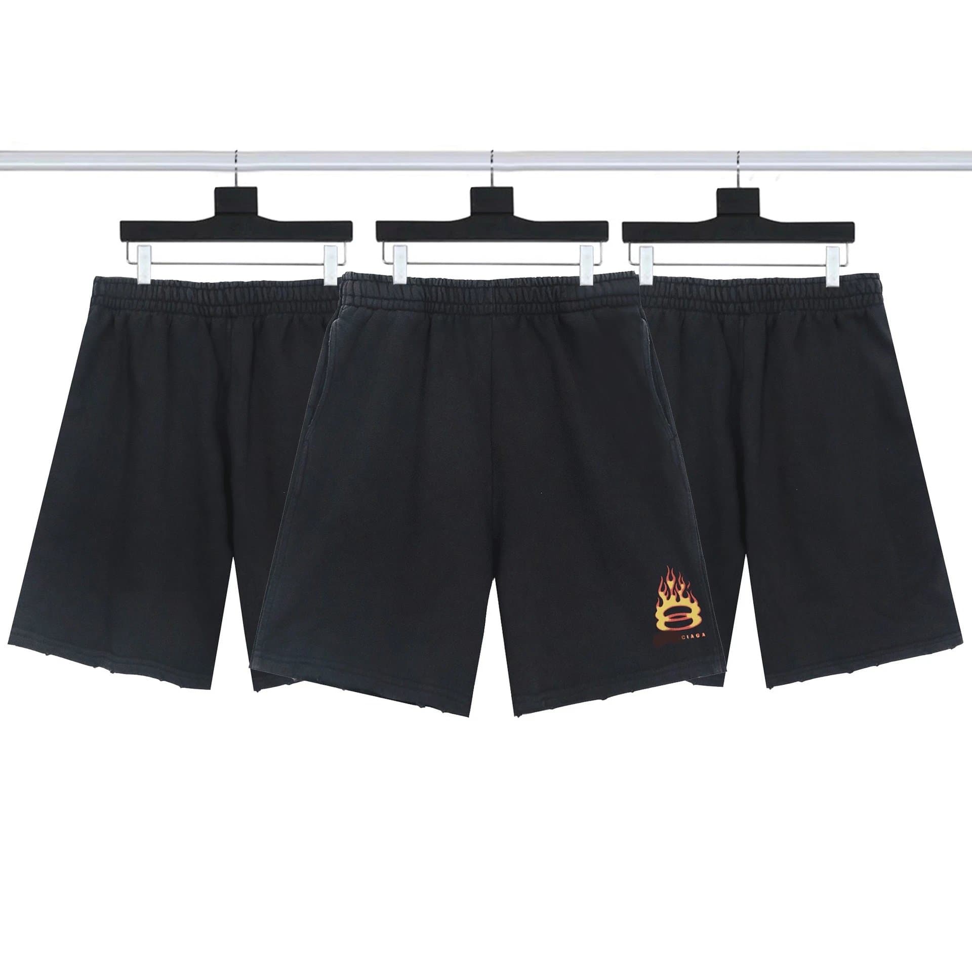 Balenciaga Logo Shorts Washed Grey — 11