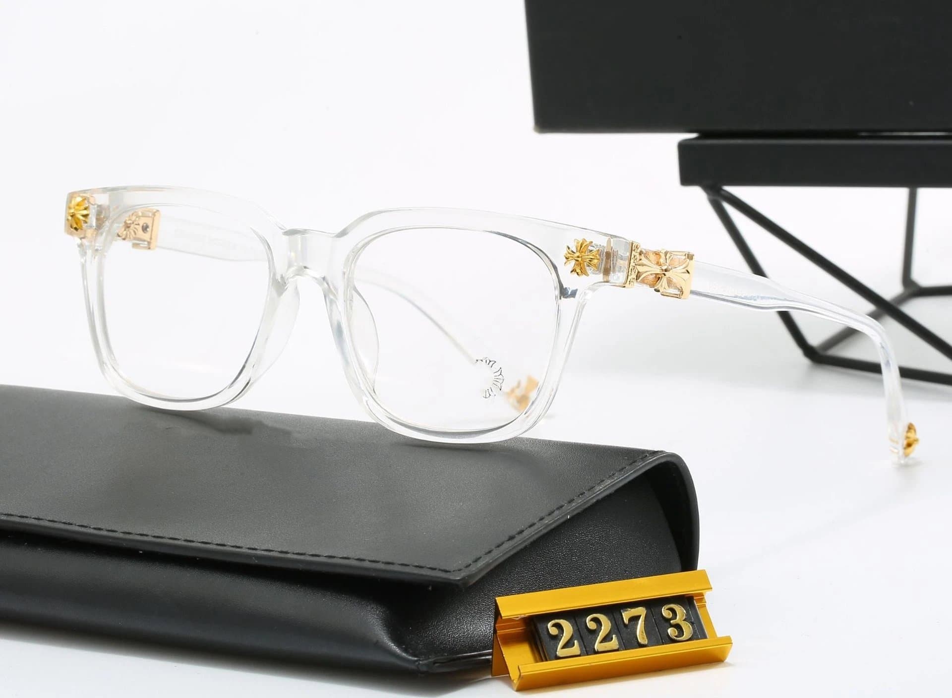 Eyeglasses Chrome Hearts Logo Temples — 透明金