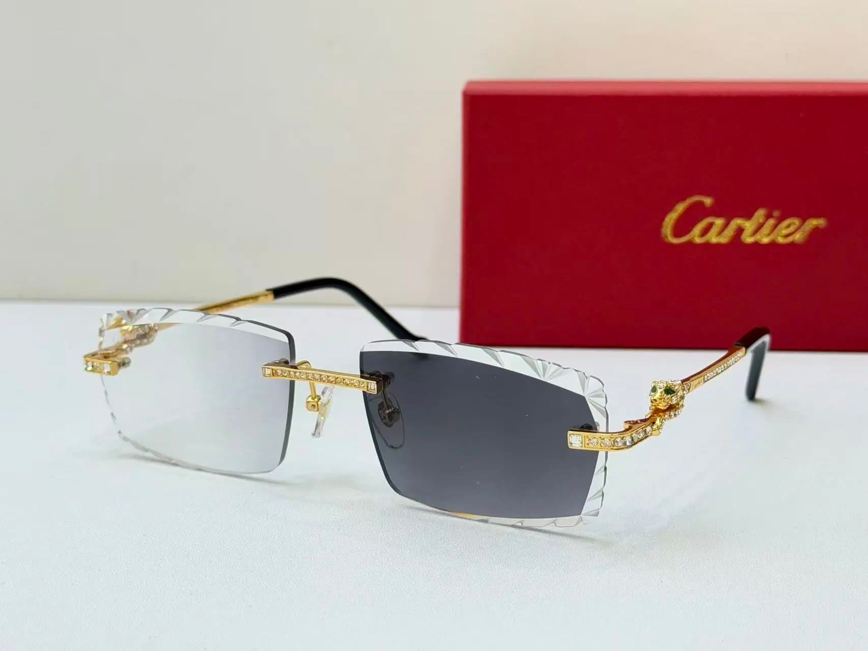 Cartier Sunglasses Panthère-Embellished Rimless