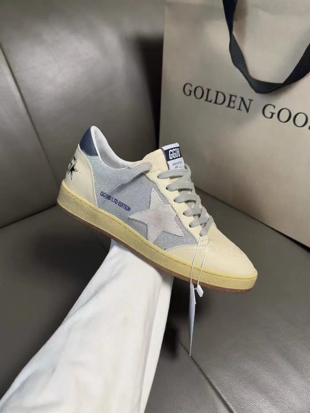 Golden Goose Ball Star Distressed Green — 19