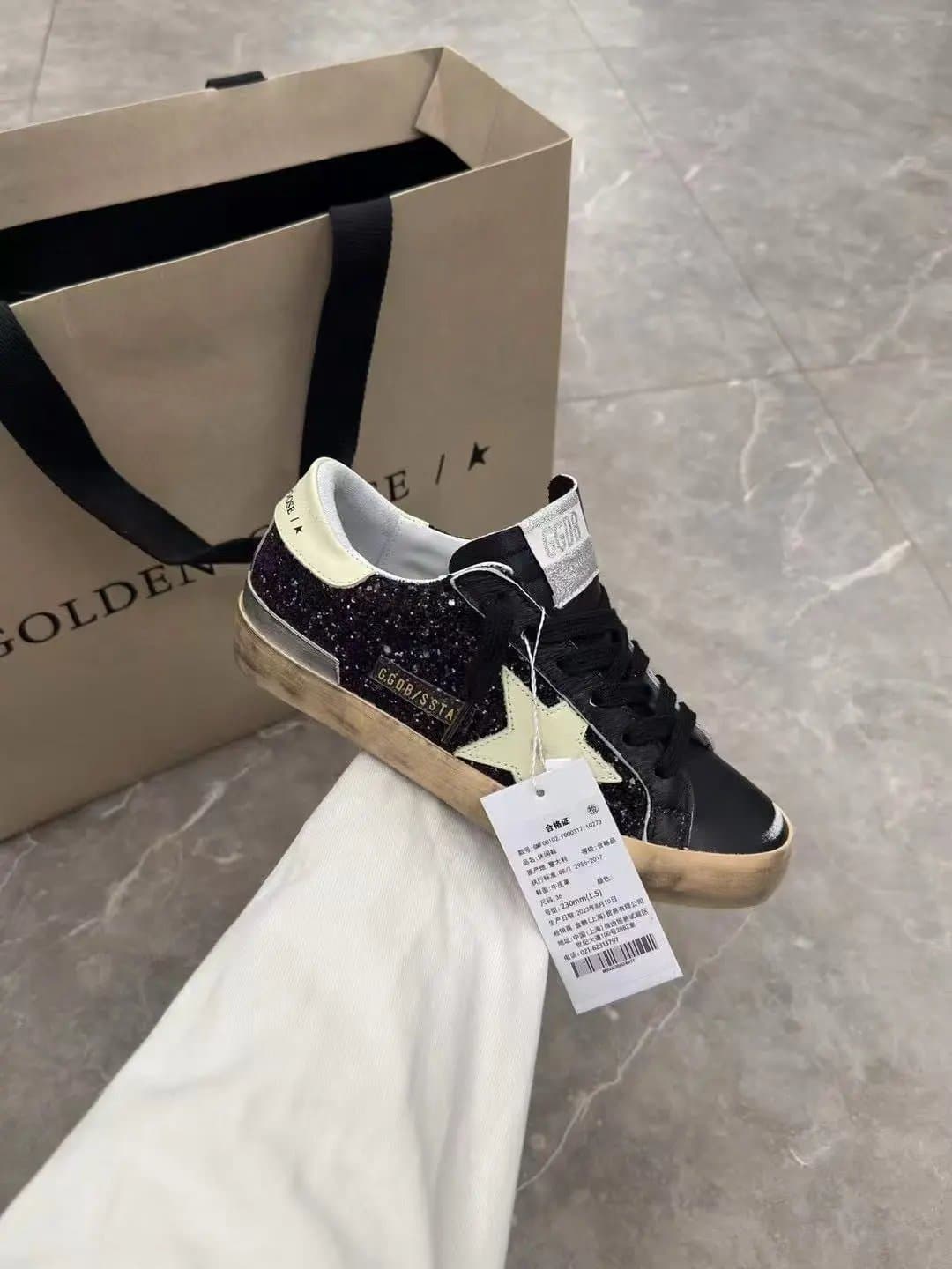 Golden Goose Ball Star Distressed Green — 8