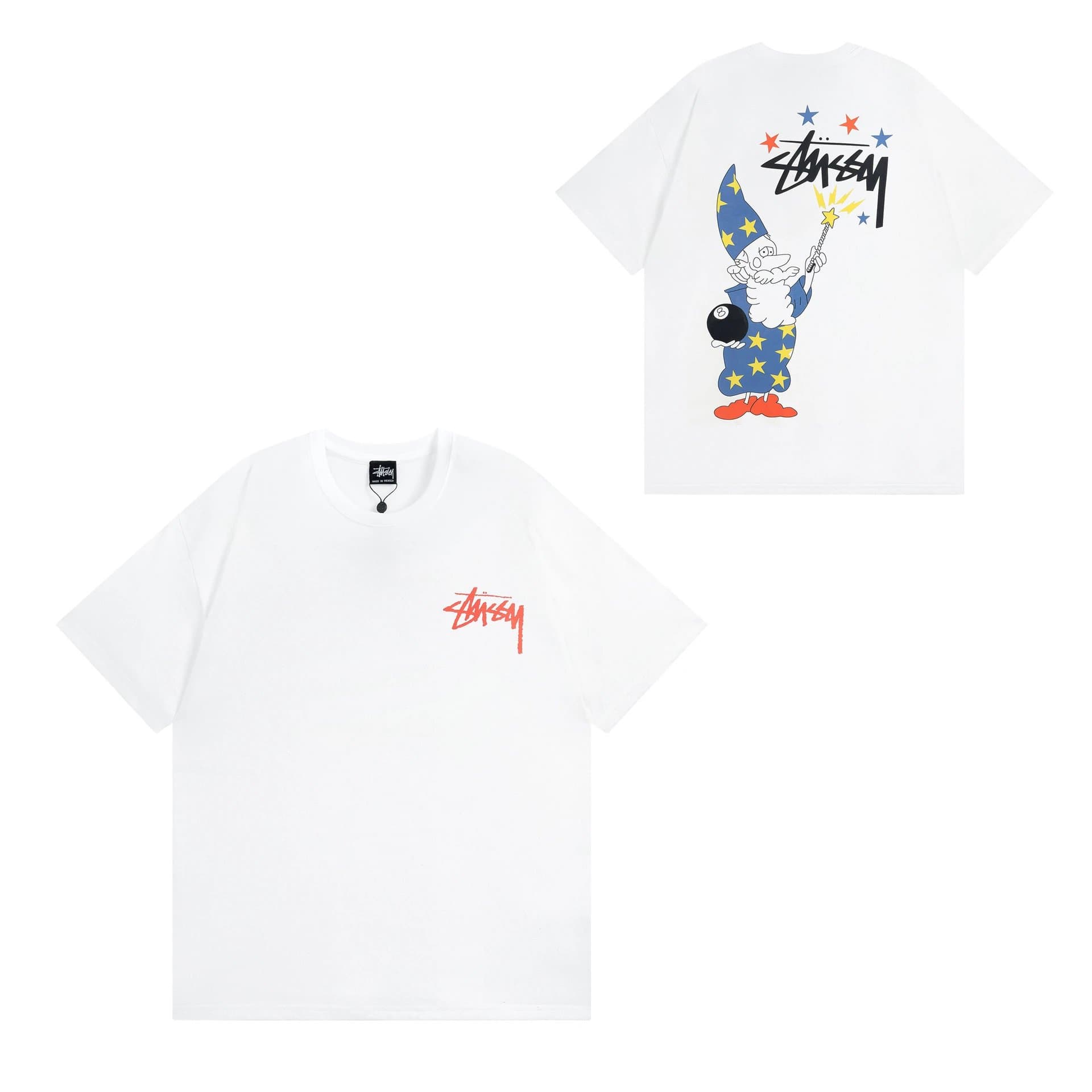 Stüssy Wizard Graphic Tee White with Wizard Print