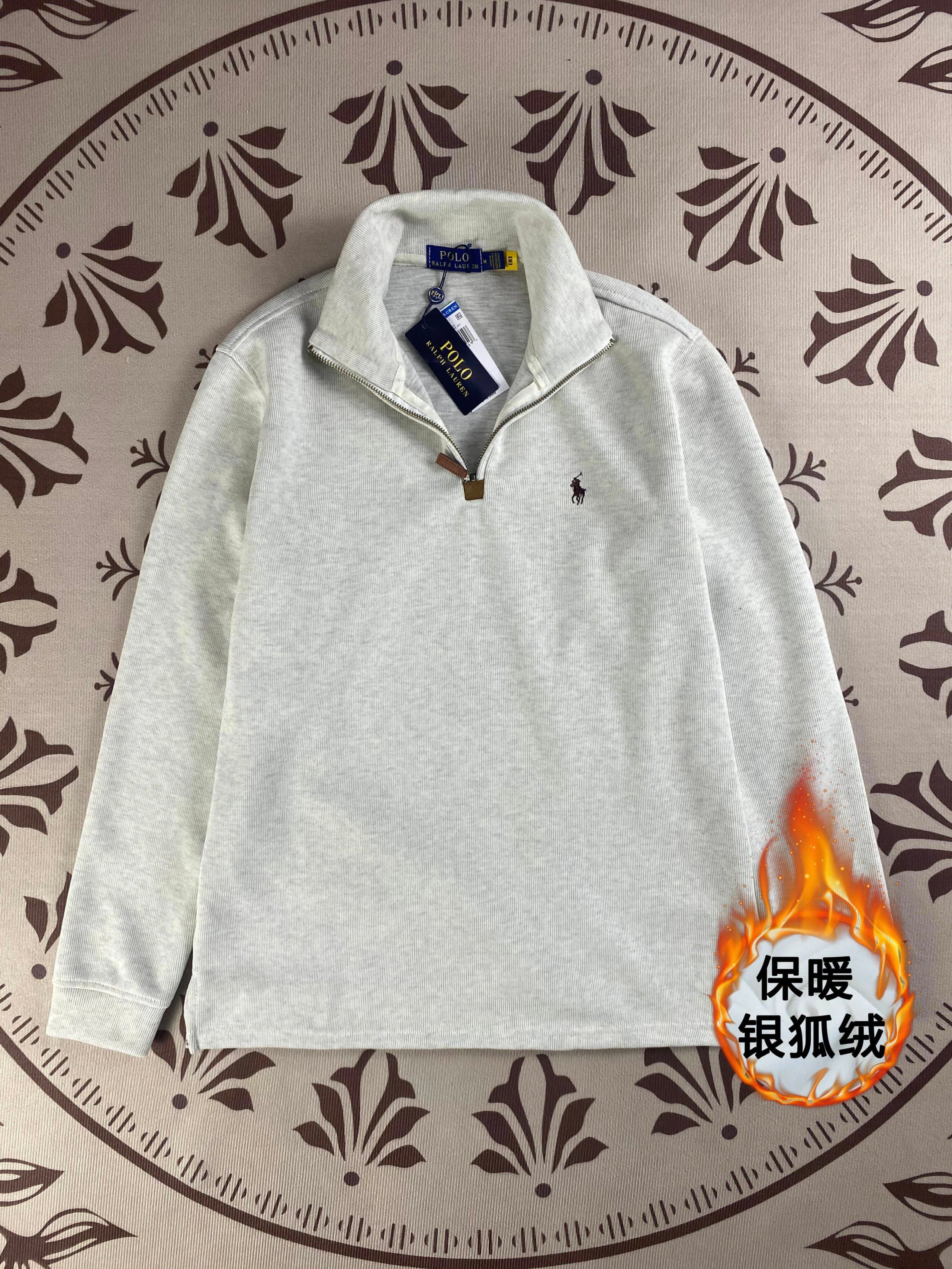 Polo Ralph Lauren Half-Zip Sweatshirt Oatmeal — 燕麦色(加绒)
