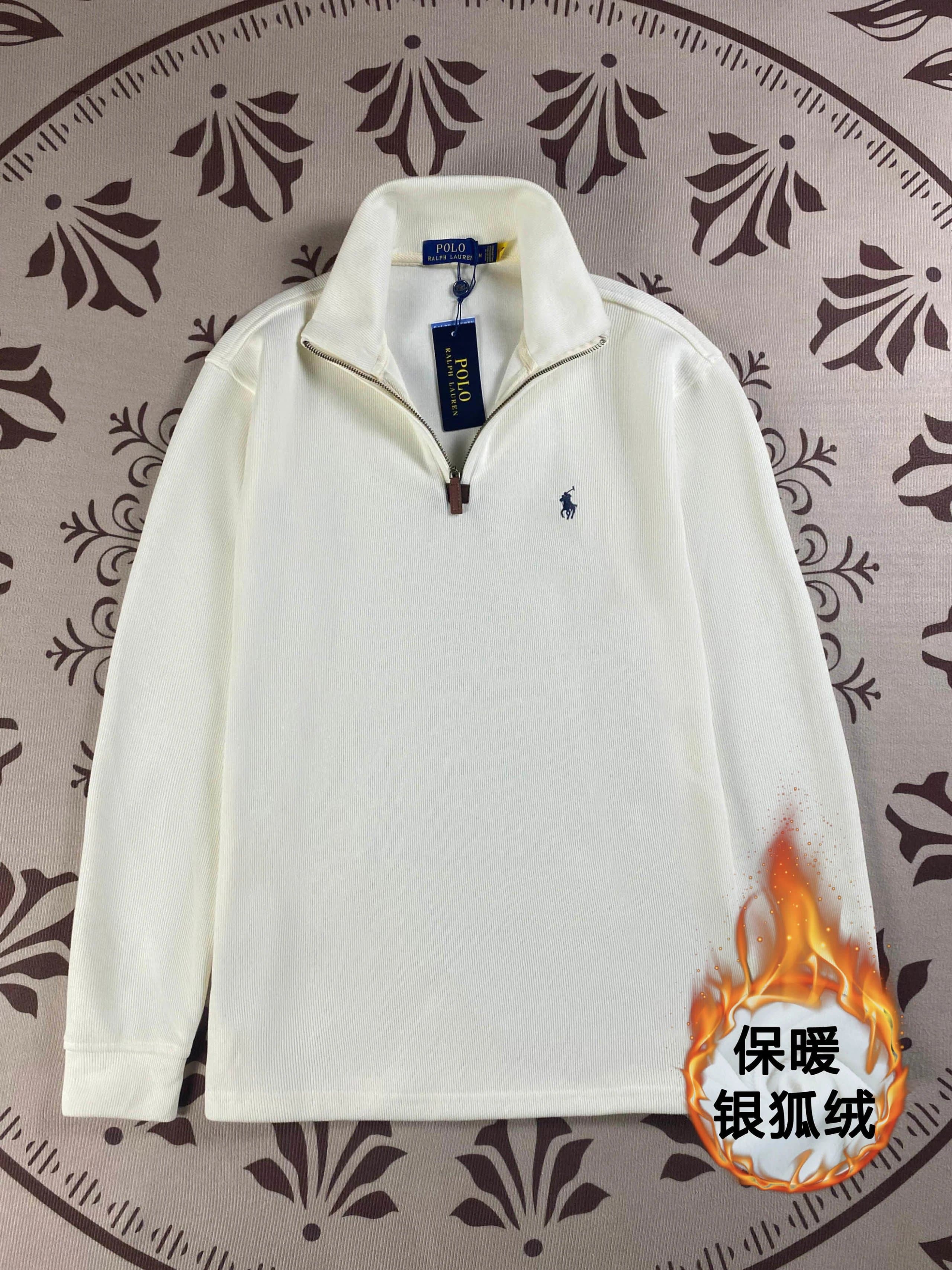 Polo Ralph Lauren Half-Zip Sweatshirt Oatmeal — 奶白色(加绒)